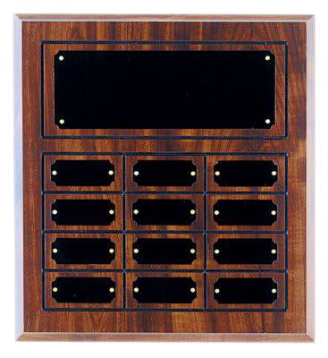 Cherry Finish Grooved Perpetual Plaque with 12 Plates-AKD Ink