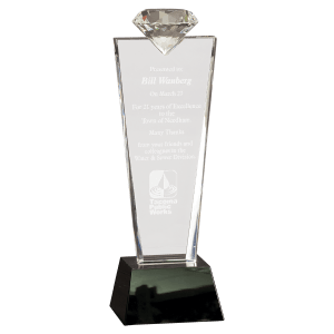 Crystal Diamond Top Award on  Pedestal Base-AKD Ink