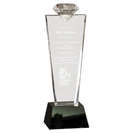 Crystal Diamond Top Award on  Pedestal Base-AKD Ink
