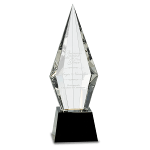 Large Obelisk Facet Crystal on Pedestal Base-AKD Ink