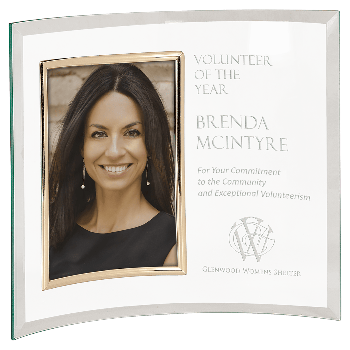 Jade Glass Crescent with  x  Picture Frame-AKD Ink