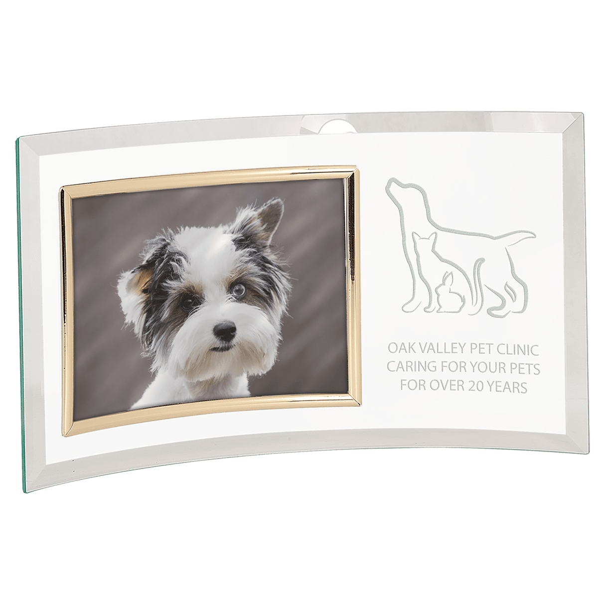 Jade Glass Crescent with  x  Picture Frame-AKD Ink