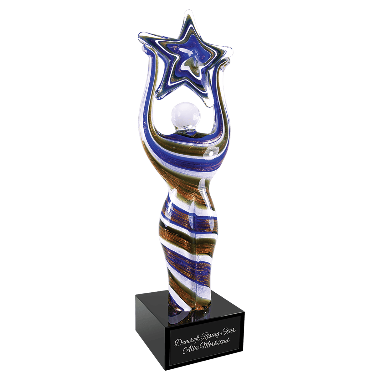 Glass Figure with Star and  Base-AKD Ink