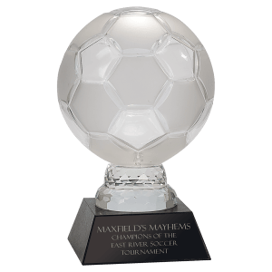 Glass Soccer Ball with Marble Base-AKD Ink