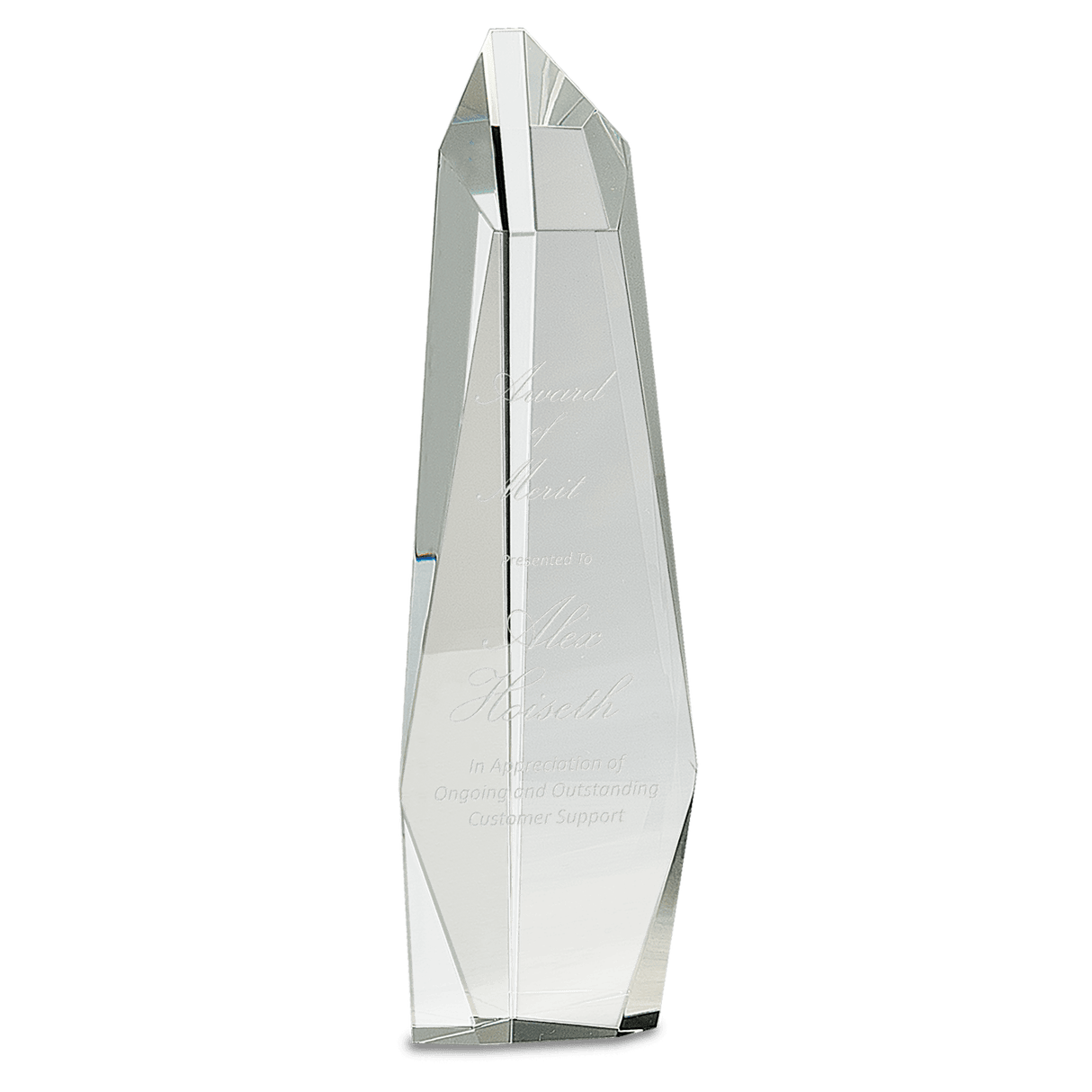 Clear Crystal Facet Slant-Top Tower-AKD Ink