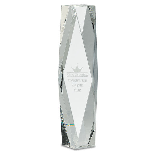 Large Clear Crystal Facet Tower-AKD Ink