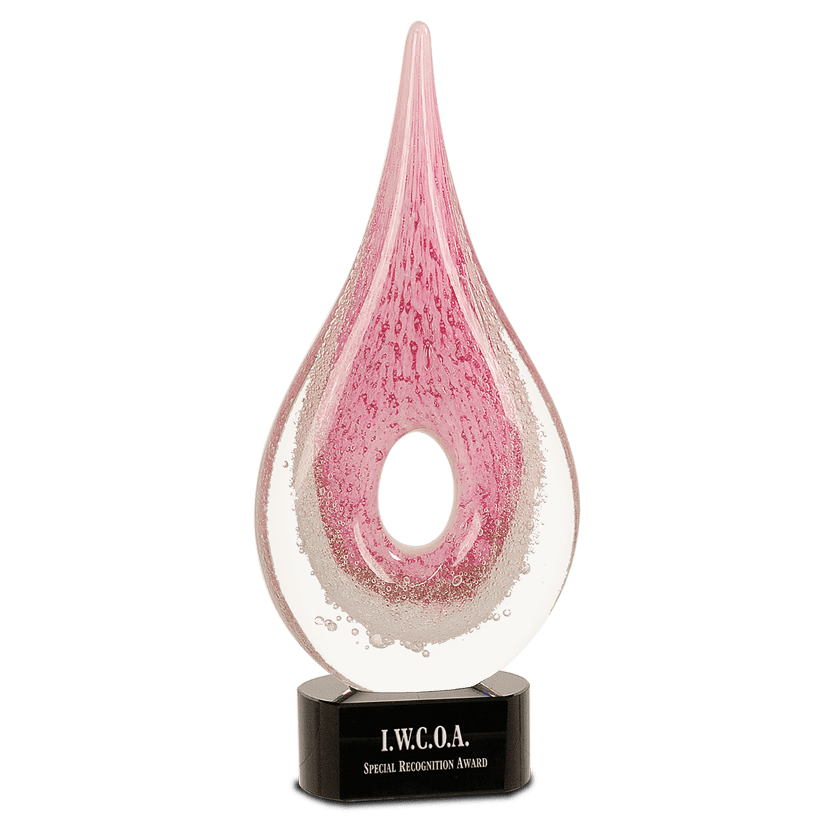 Pink Round Window Raindrop Art Glass-AKD Ink