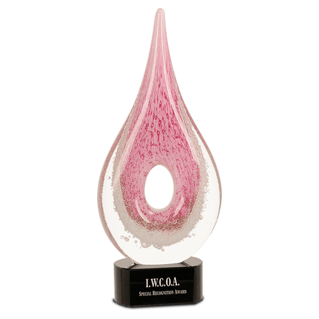 Pink Round Window Raindrop Art Glass-AKD Ink