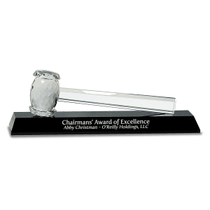 Crystal Gavel On Base