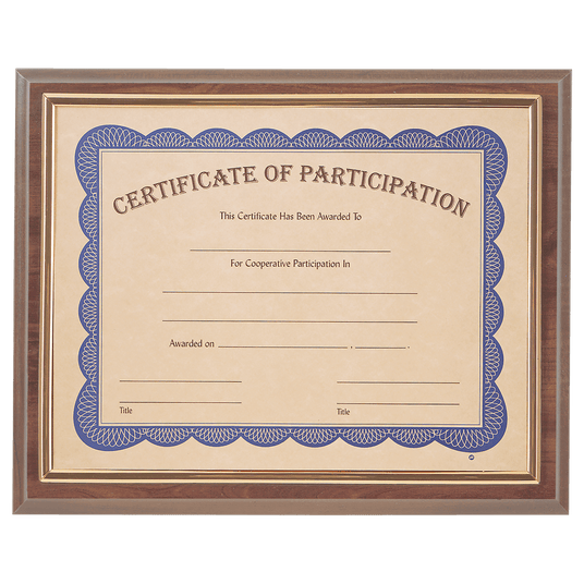 Cherry Finish Plaque with Gold Slide-In Certificate Frame-AKD Ink