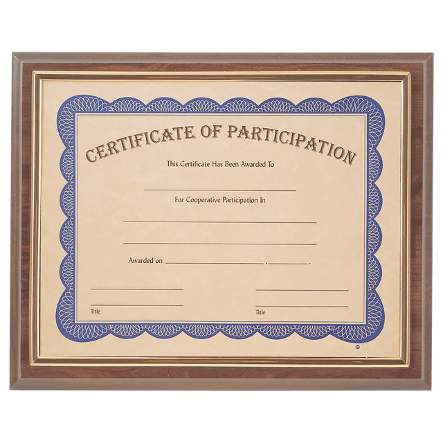 Cherry Finish Plaque with Gold Slide-In Certificate Frame-AKD Ink