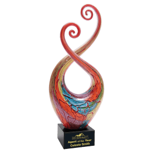 Multi-Color Twist Art Glass with  Base-AKD Ink