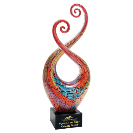 Multi-Color Twist Art Glass with  Base-AKD Ink