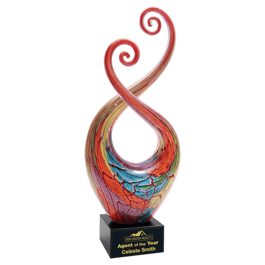 Multi-Color Twist Art Glass with Base-AKD Ink