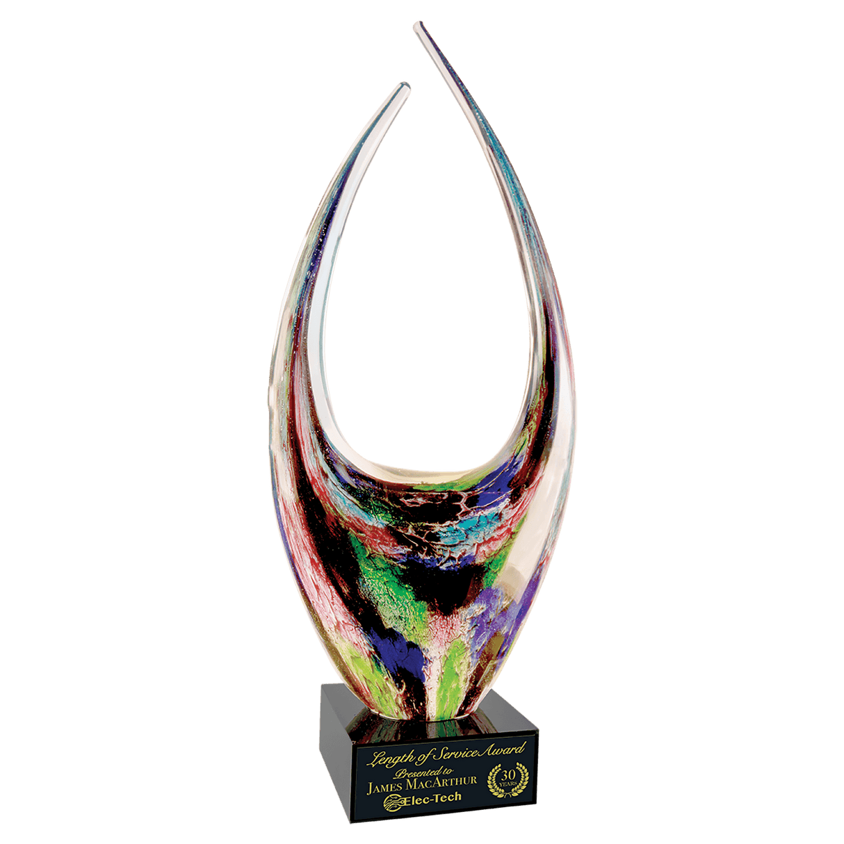 Dual Rising Art Glass with Square  Base-AKD Ink