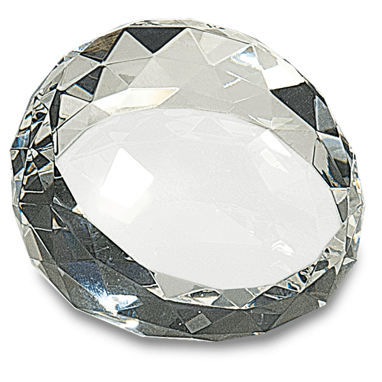 Small Clear Round Crystal Facet Paperweight-AKD Ink