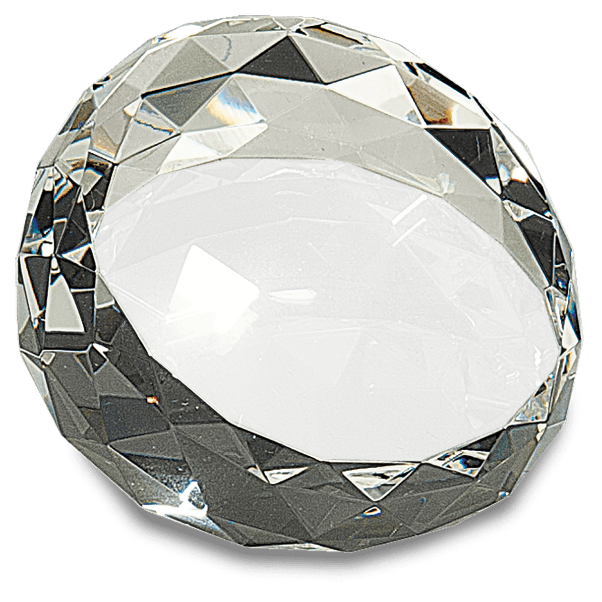 Large Clear Round Crystal Facet Paperweight-AKD Ink
