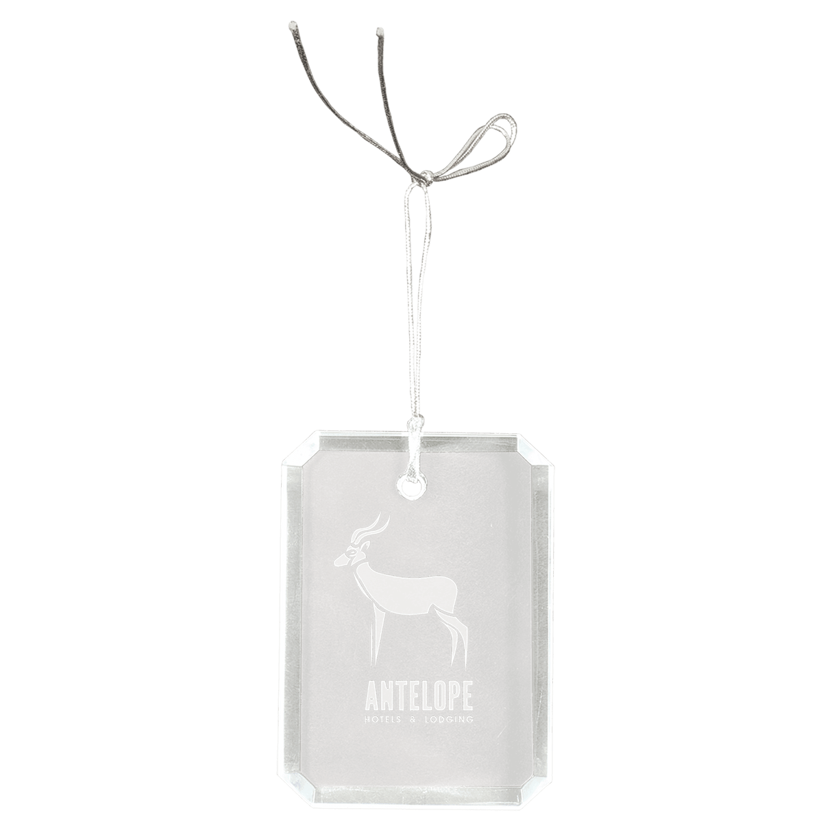 Crystal Rectangle Clipped Corner Ornament-AKD Ink