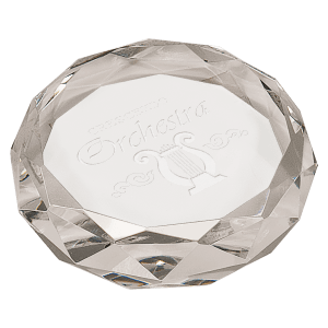 Clear Round Crystal Paperweight-AKD Ink