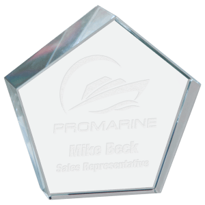 Crystal Pentagon Paperweight-AKD Ink