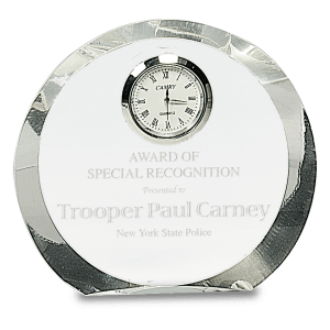 Clear Crystal Round with Clock-AKD Ink