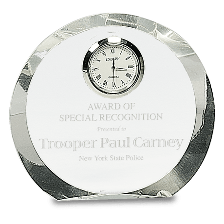 Clear Crystal Round with Clock-AKD Ink