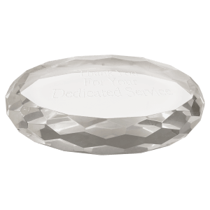 Clear Oval Crystal Paperweight-AKD Ink