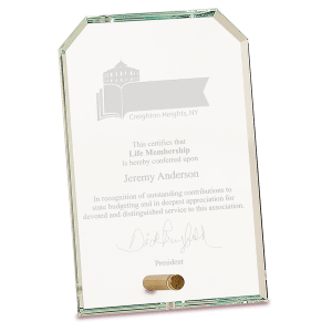 Small Clear Clipped Corners Rectangle CrystalEdge Glass-AKD Ink