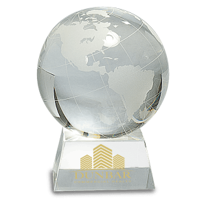 Large Crystal Globe on Clear Base - AKD Ink