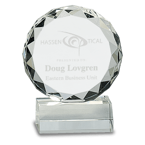 Large Round Facet Crystal on Pedestal Base-AKD Ink