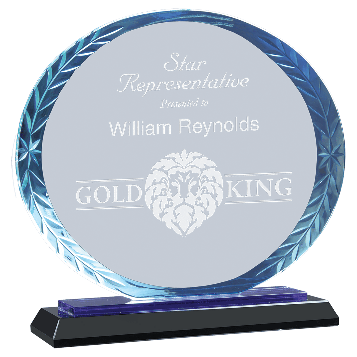 Small Oval Accent Glass on  &  Base-AKD Ink