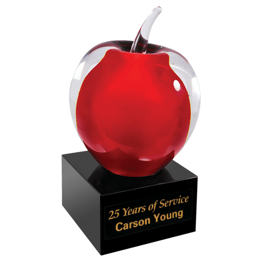 and Clear Glass Apple with Base-AKD Ink