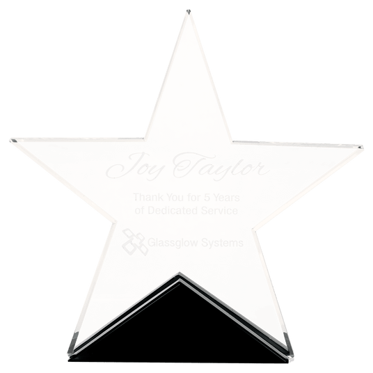 Small Clear Glass Star on Base-AKD Ink