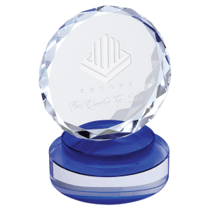 Small Round Facet Crystal on & Clear Round Base-AKD Ink