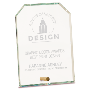 Medium Clear Clipped Corners Rectangle CrystalEdge Glass-AKD Ink