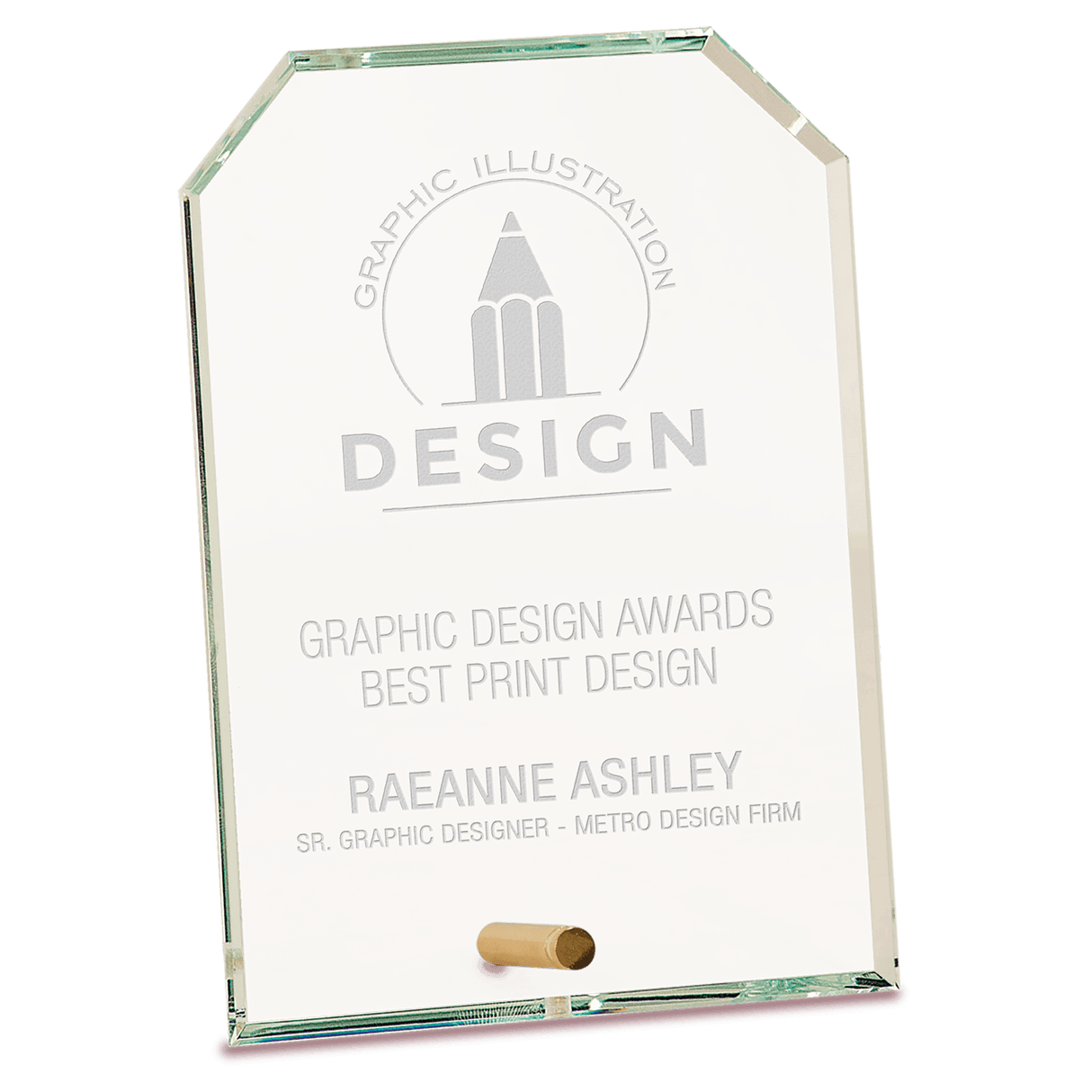 Medium Clear Clipped Corners Rectangle CrystalEdge Glass-AKD Ink