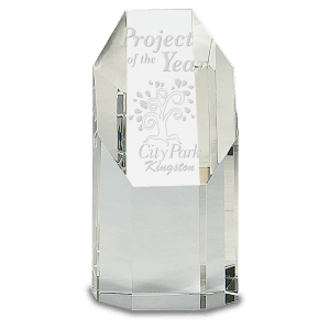 Medium Clear Crystal Octagon Tower-AKD Ink