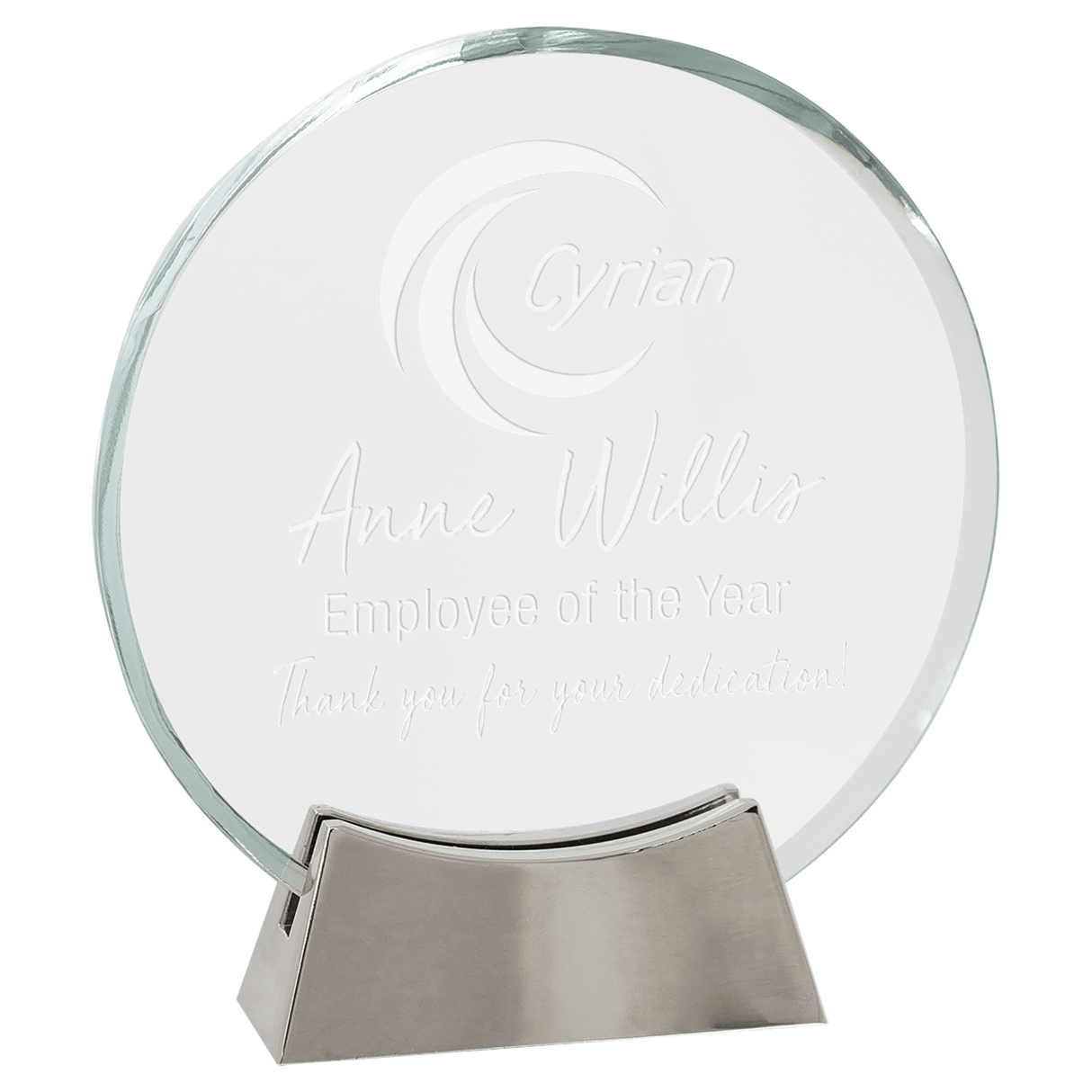 Small Round Platinum Glass with Full Metal Base-AKD Ink