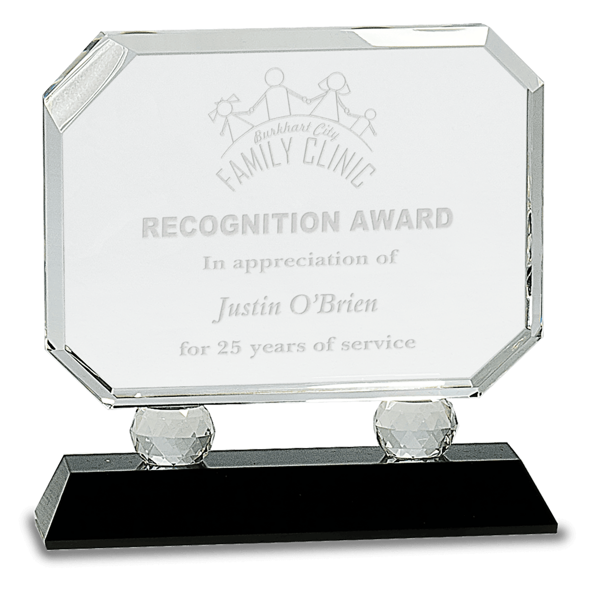 Medium Rectangle Crystal on Pedestal Base-AKD Ink