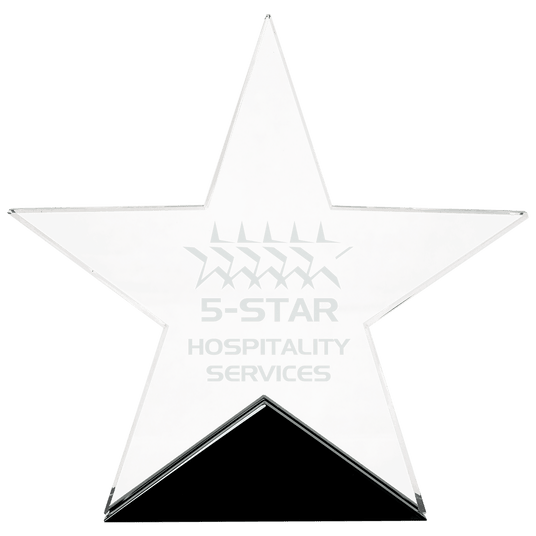 Medium Clear Glass Star on Base-AKD Ink