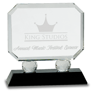Small Rectangle Crystal On Pedestal Base