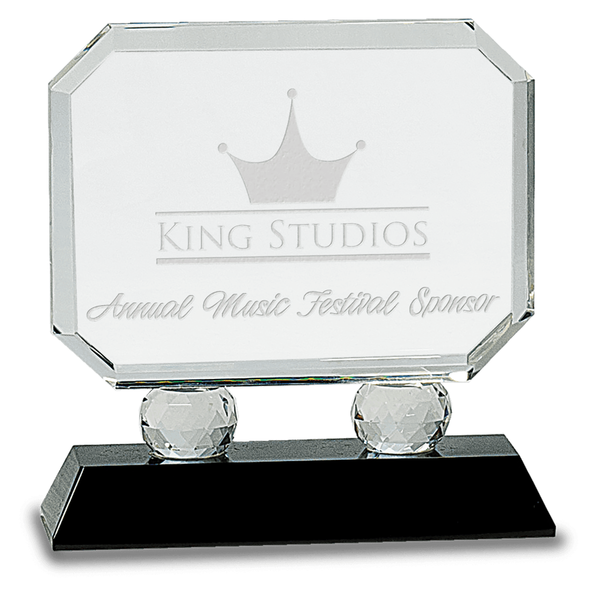 Small Rectangle Crystal on Pedestal Base-AKD Ink