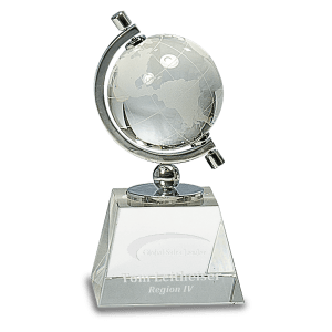 Crystal Spinning Globe on Clear Base - AKD Ink