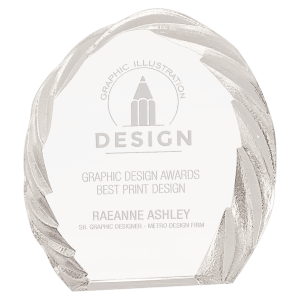 Oval Crystal with Decorative Edge-AKD Ink