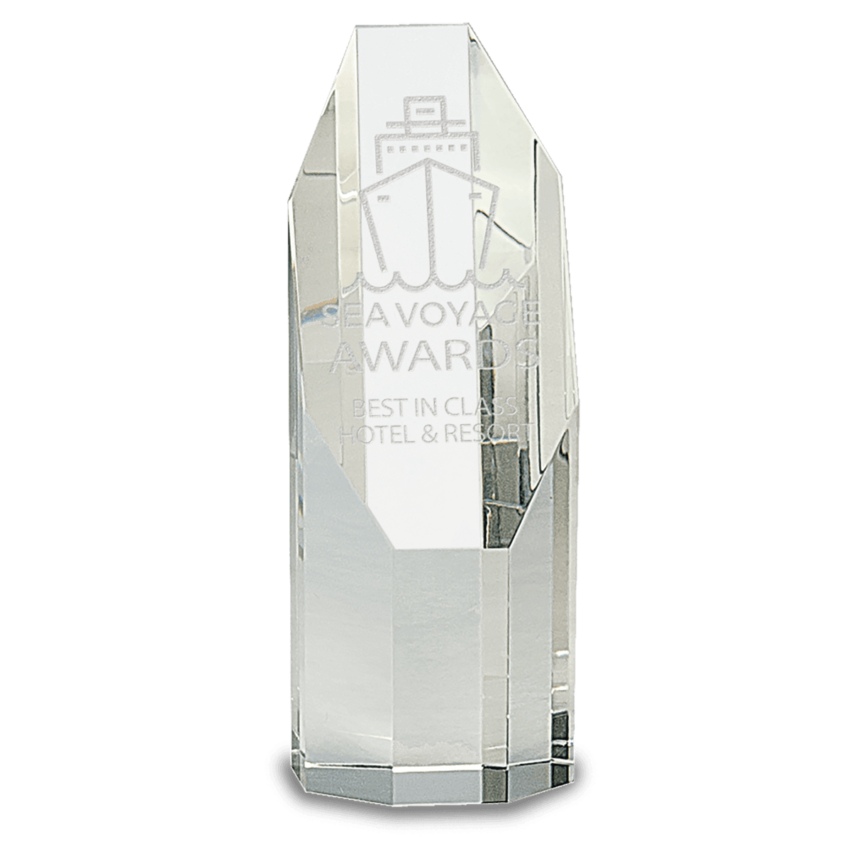 Small Clear Octagon Slant-Top Crystal Tower-AKD Ink