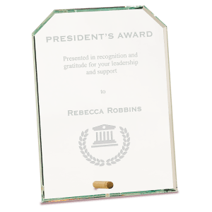 Large Clear Clipped Corners Rectangle CrystalEdge Glass-AKD Ink