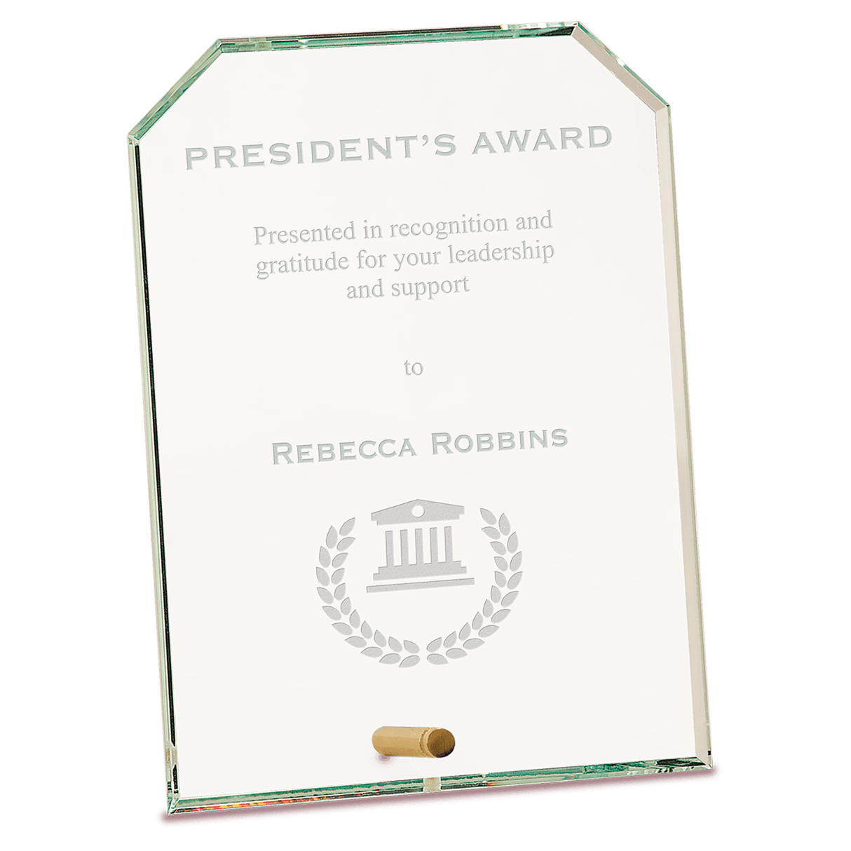 Large Clear Clipped Corners Rectangle CrystalEdge Glass-AKD Ink