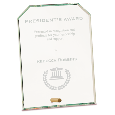 Large Clear Clipped Corners Rectangle CrystalEdge Glass-AKD Ink