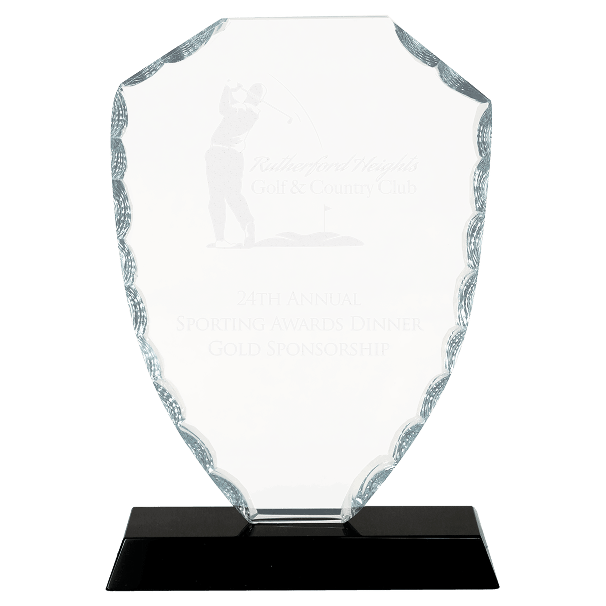 Medium Shield Facet Glass on  Base-AKD Ink