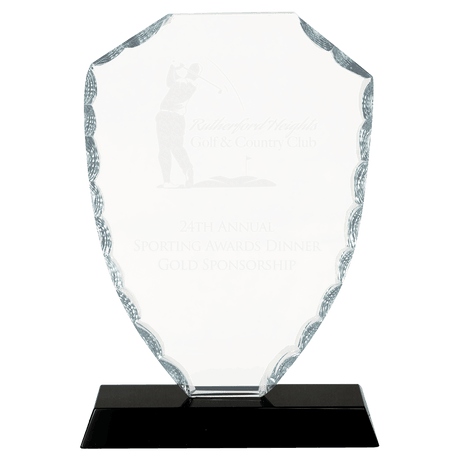 Medium Shield Facet Glass on  Base-AKD Ink